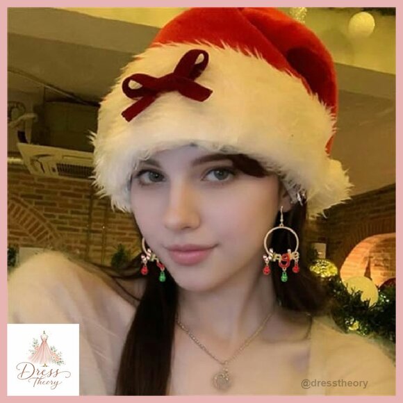 Festive Hoop Earrings with Jingle Bells and Light Bulb Charms - Picture 3 of 6